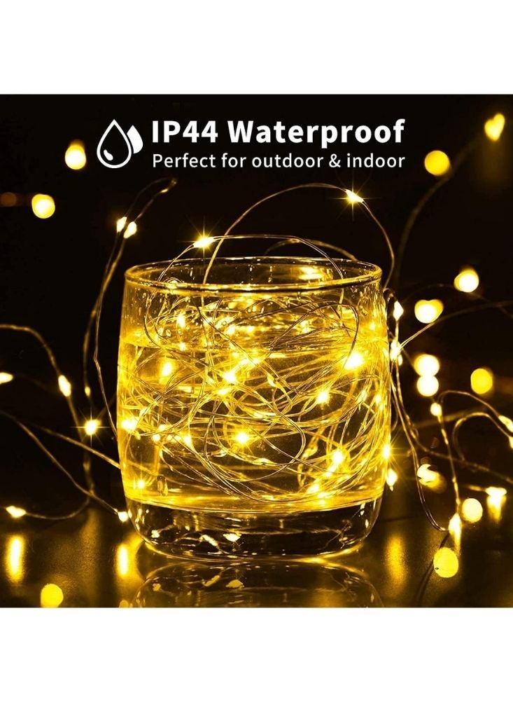 بريميم سلسلة أضواء زينة رمضانية بمصابيح صمام ثنائي باعث للضوء بطول ٥٠ مترًا مع جهاز تحكم عن بعد – إضاءة بيضاء دافئة لتزيين المنزل والمناسبات - Image 3